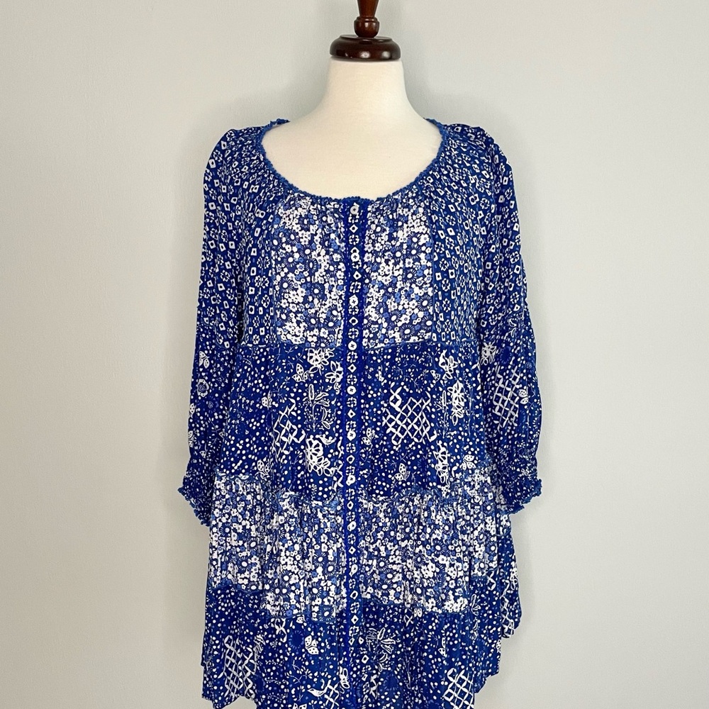 Poupette St. Barth Navy and White Swim Cover-Up
